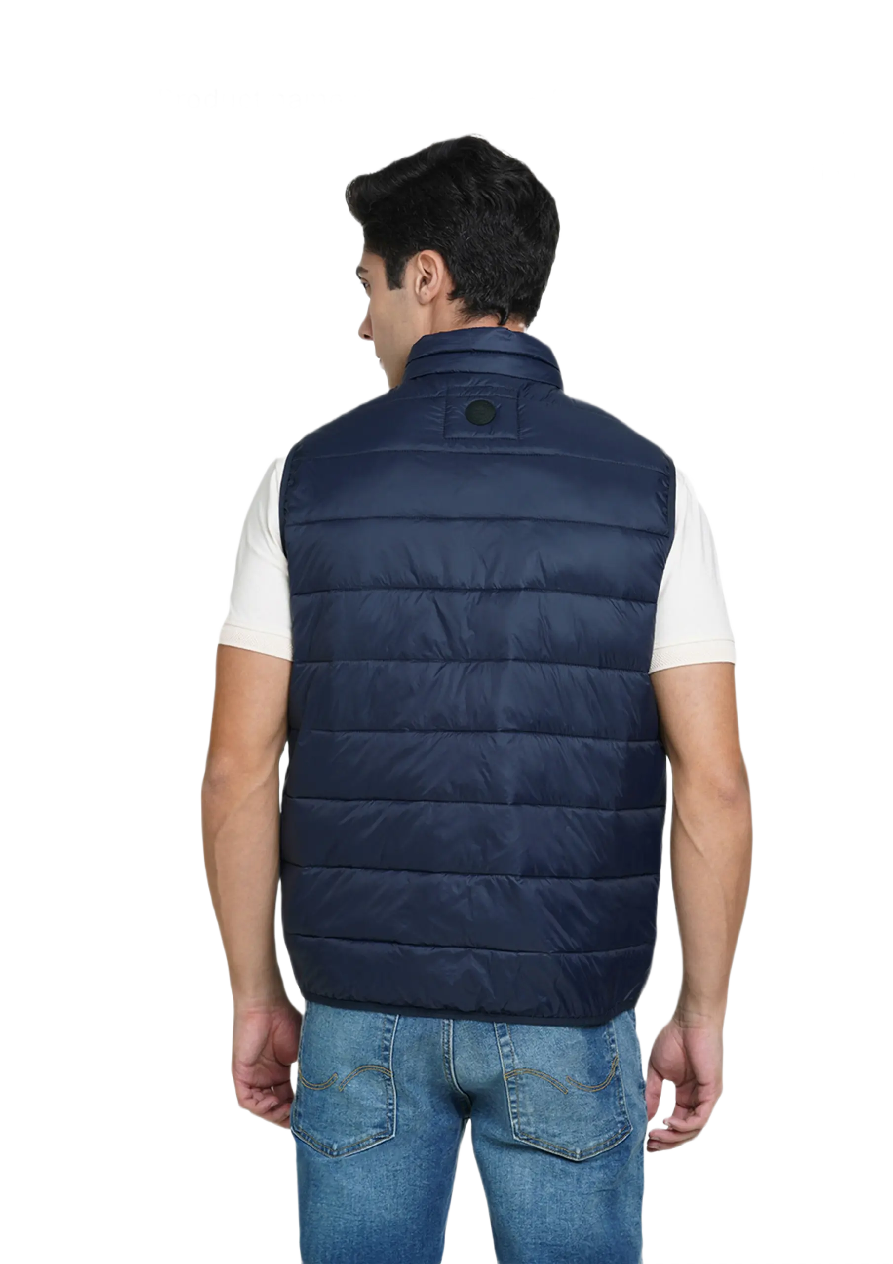 Jack & Jones Ethan Sleeveless Puffer Jacket-Navy Blue - Image 2