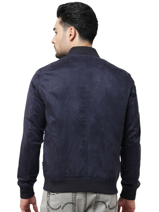 Jack & Jones Suede Jacket-Navy Blue - Image 2