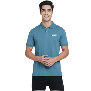 Jack And Jones Inter Lock Polo T Shirt-Teal Blue
