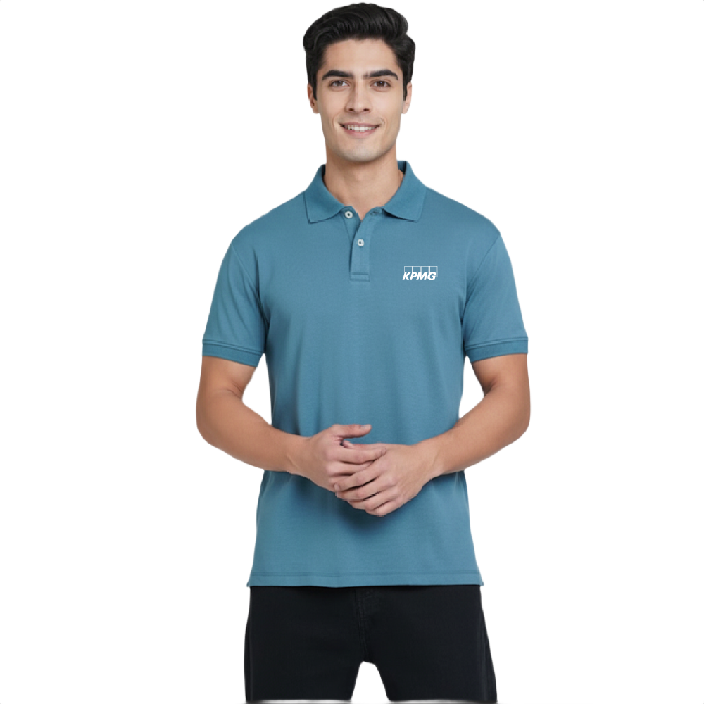 Jack And Jones Inter Lock Polo T Shirt-Teal Blue
