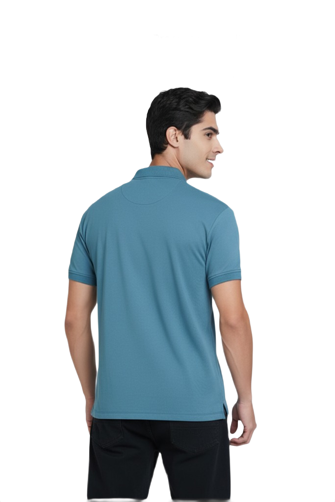 Jack And Jones Inter Lock Polo T Shirt-Teal Blue - Image 2