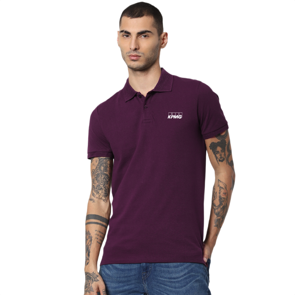 Jack And Jones Jacquard Polo T Shirt-Wine