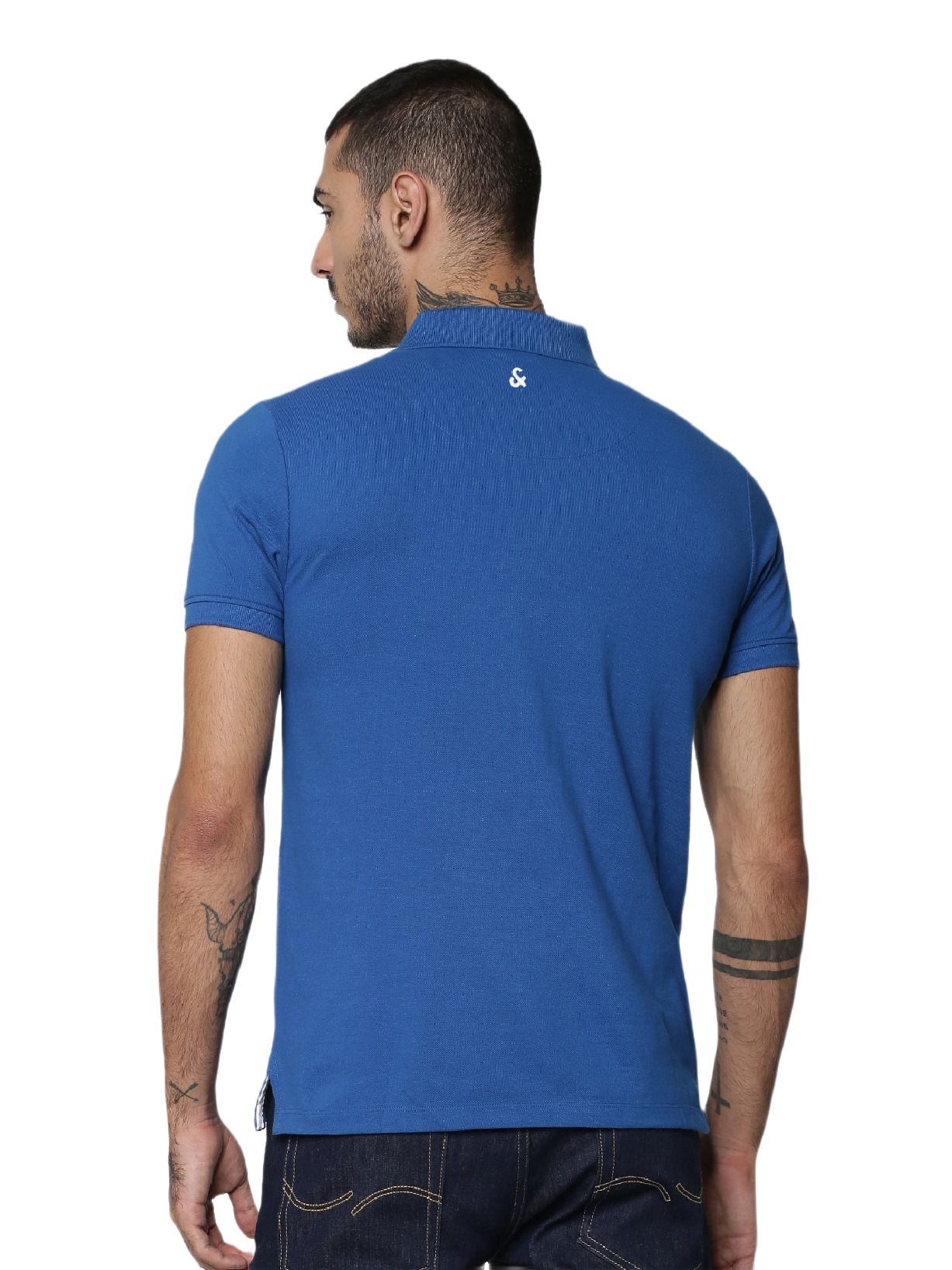 Jack And Jones Plain Polo T Shirt-Electric Blue - Image 2
