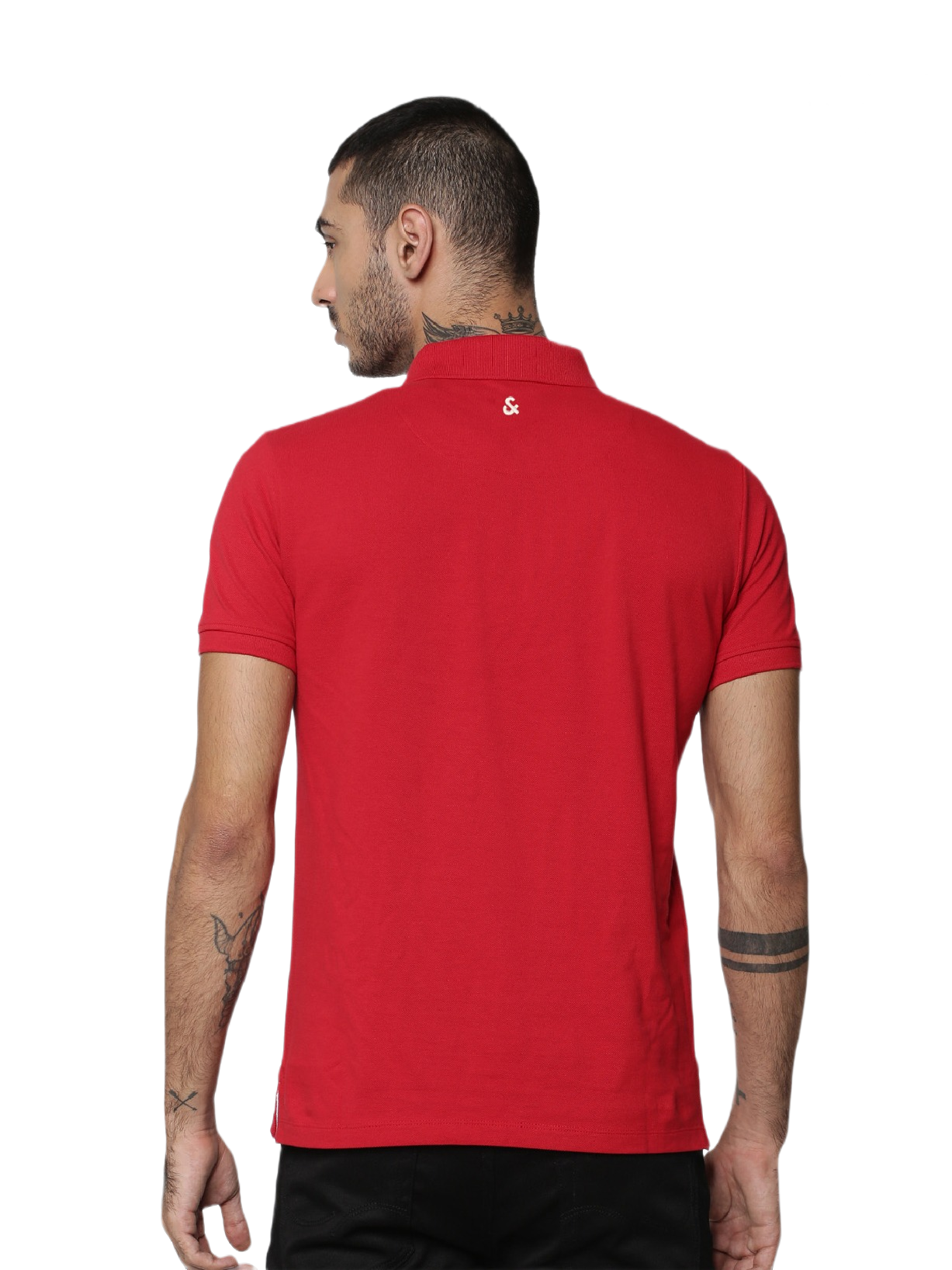Jack And Jones Plain Polo T Shirt-Red - Image 2