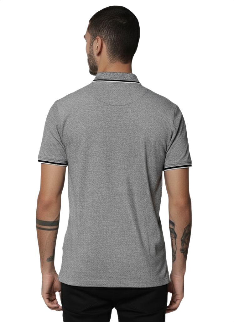 Jack And Jones Viktor Polo T Shirt-Grey - Image 2