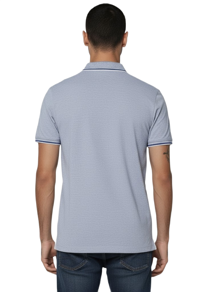 Jack And Jones Viktor Polo T Shirt-Light Blue - Image 2
