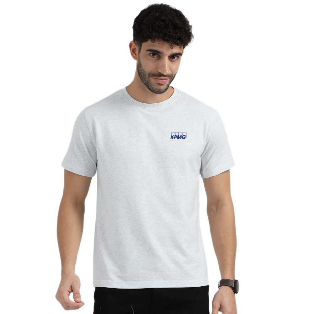 Caslay Sustainable Sweat Tee-White Melange