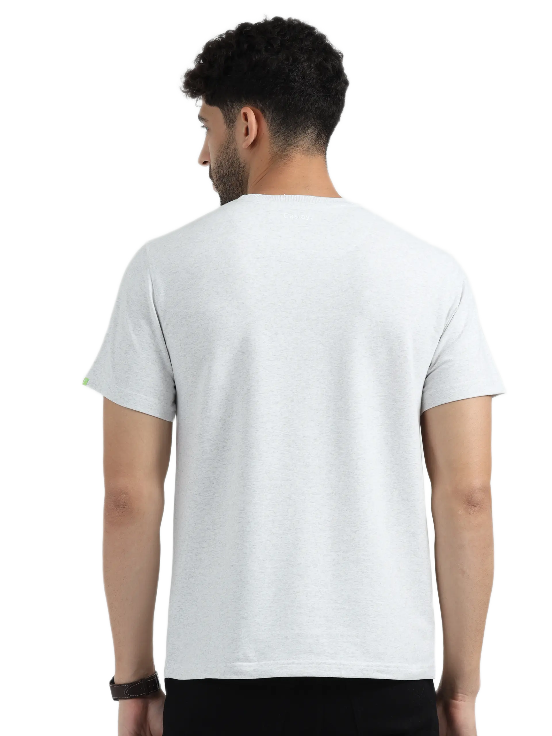 Caslay Sustainable Sweat Tee-White Melange - Image 2