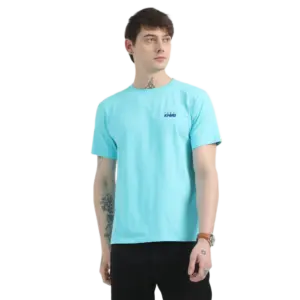 Caslay Sustainable Organic Crew Neck T-Shirt -Curracao Blue