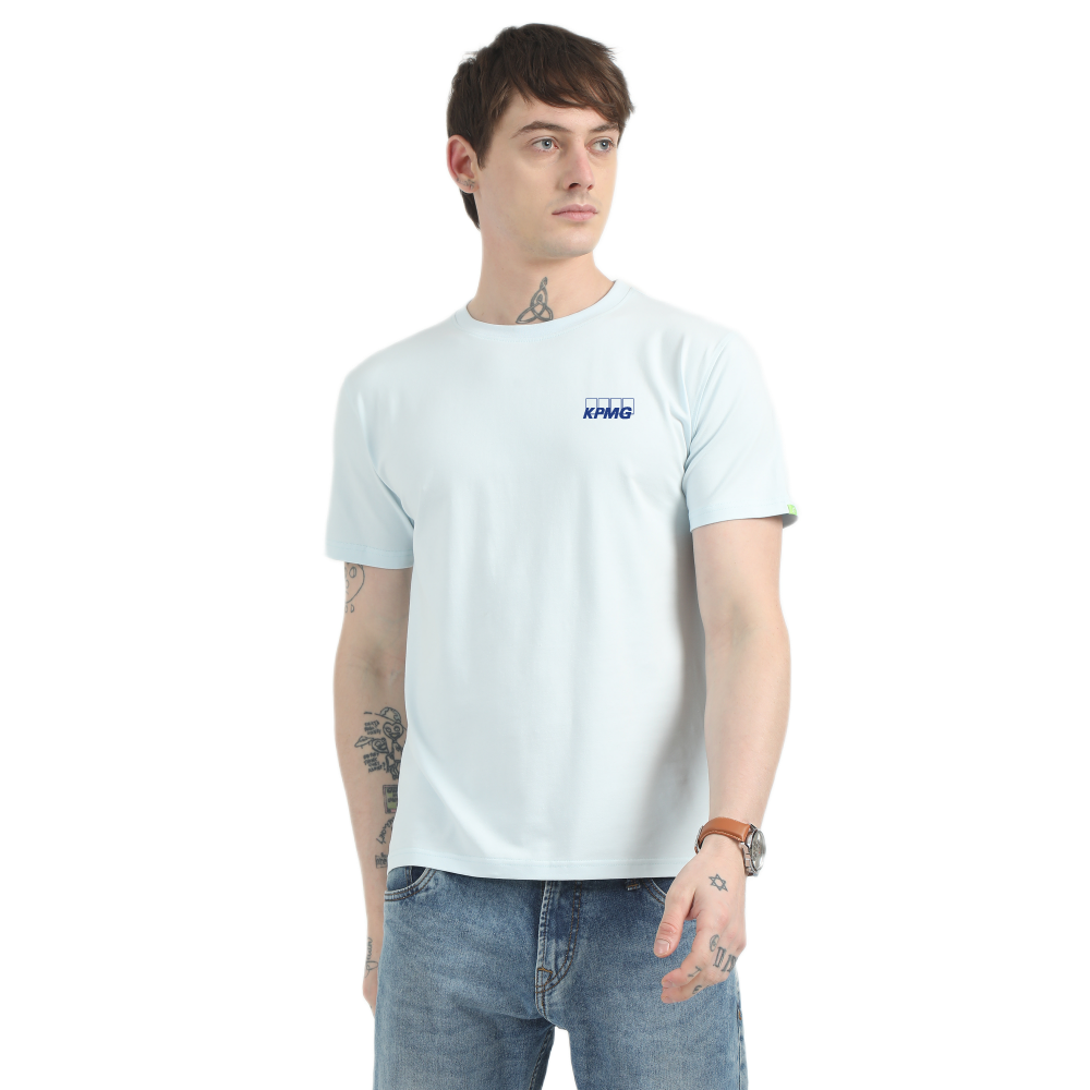 Caslay Sustainable Organic Crew Neck T-Shirt -Ice Water