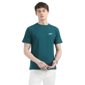 Caslay Sustainable Organic Crew Neck T-Shirt -Petrol Blue