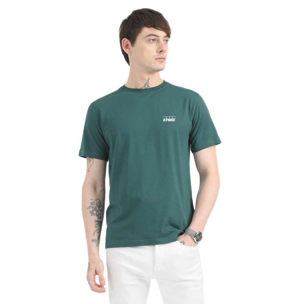 Caslay Sustainable Organic Crew Neck T-Shirt -Forest Green