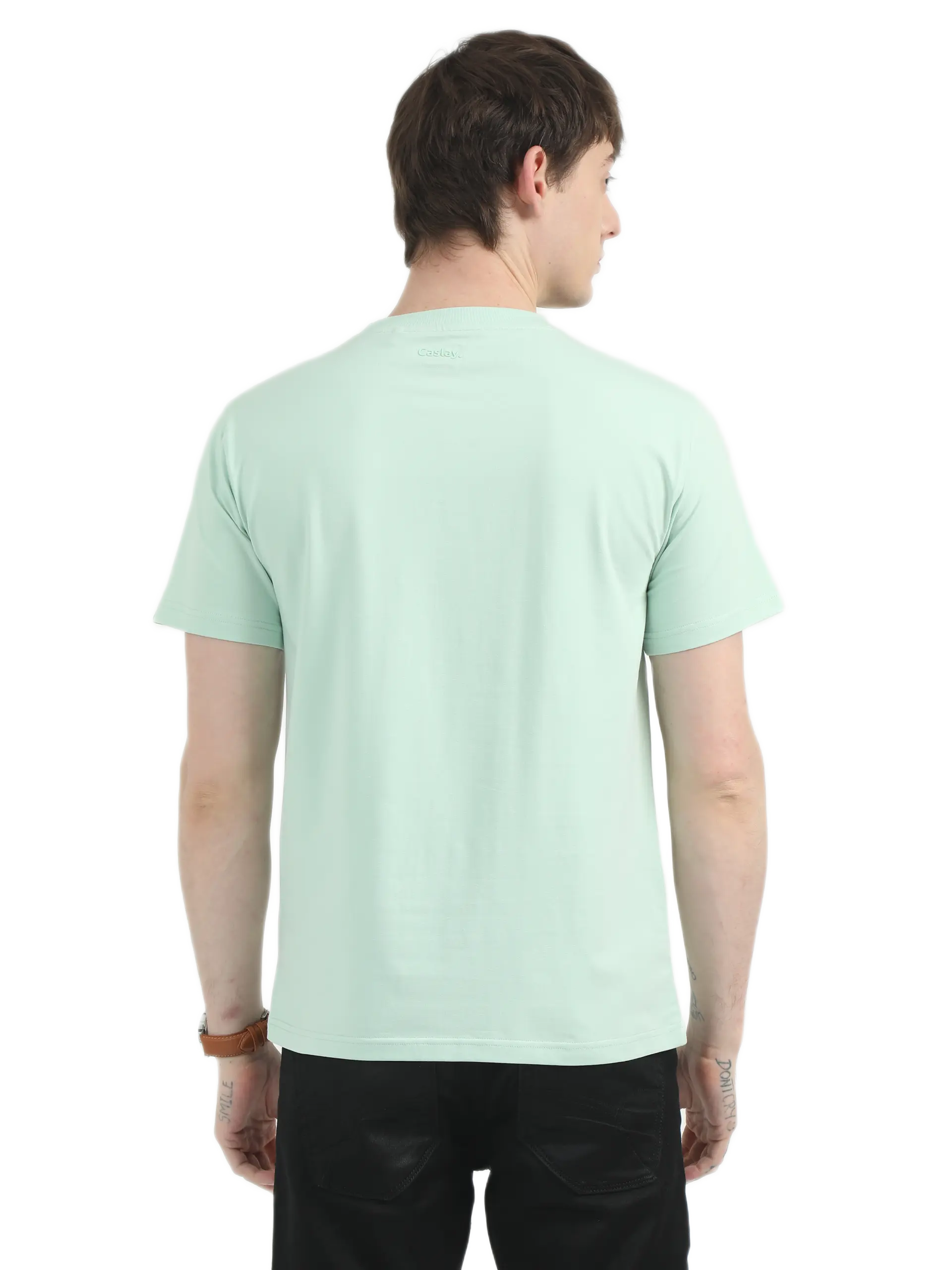 Caslay Sustainable Organic Crew Neck T-Shirt -Jade Green - Image 2