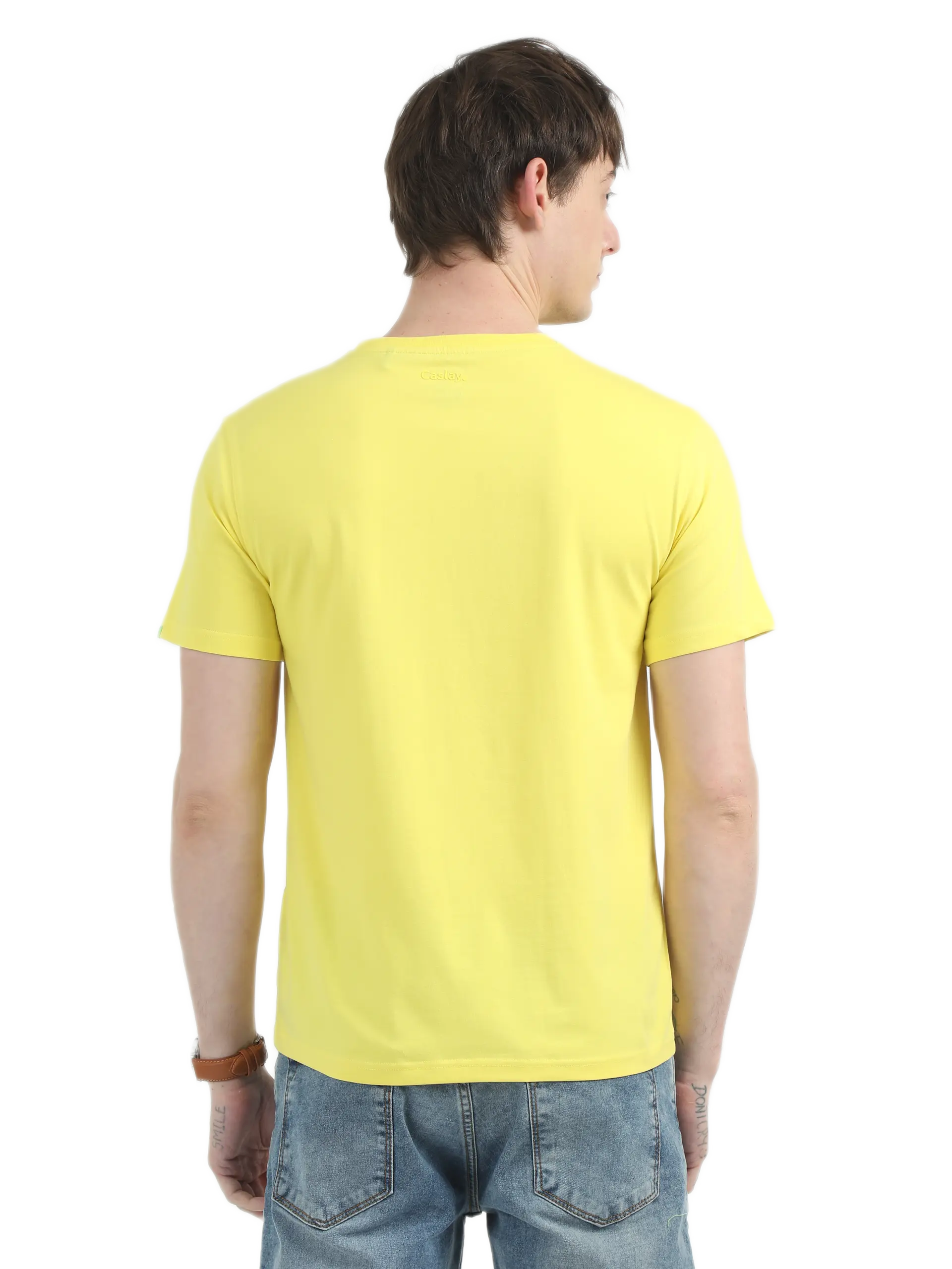Caslay Sustainable Organic Crew Neck T-Shirt -Illuminating - Image 2