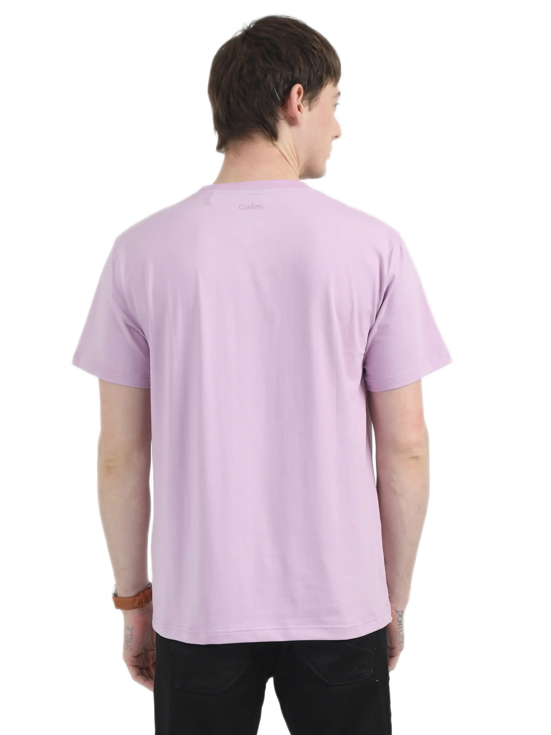 Caslay Sustainable Organic Crew Neck T-Shirt -Lavender - Image 2