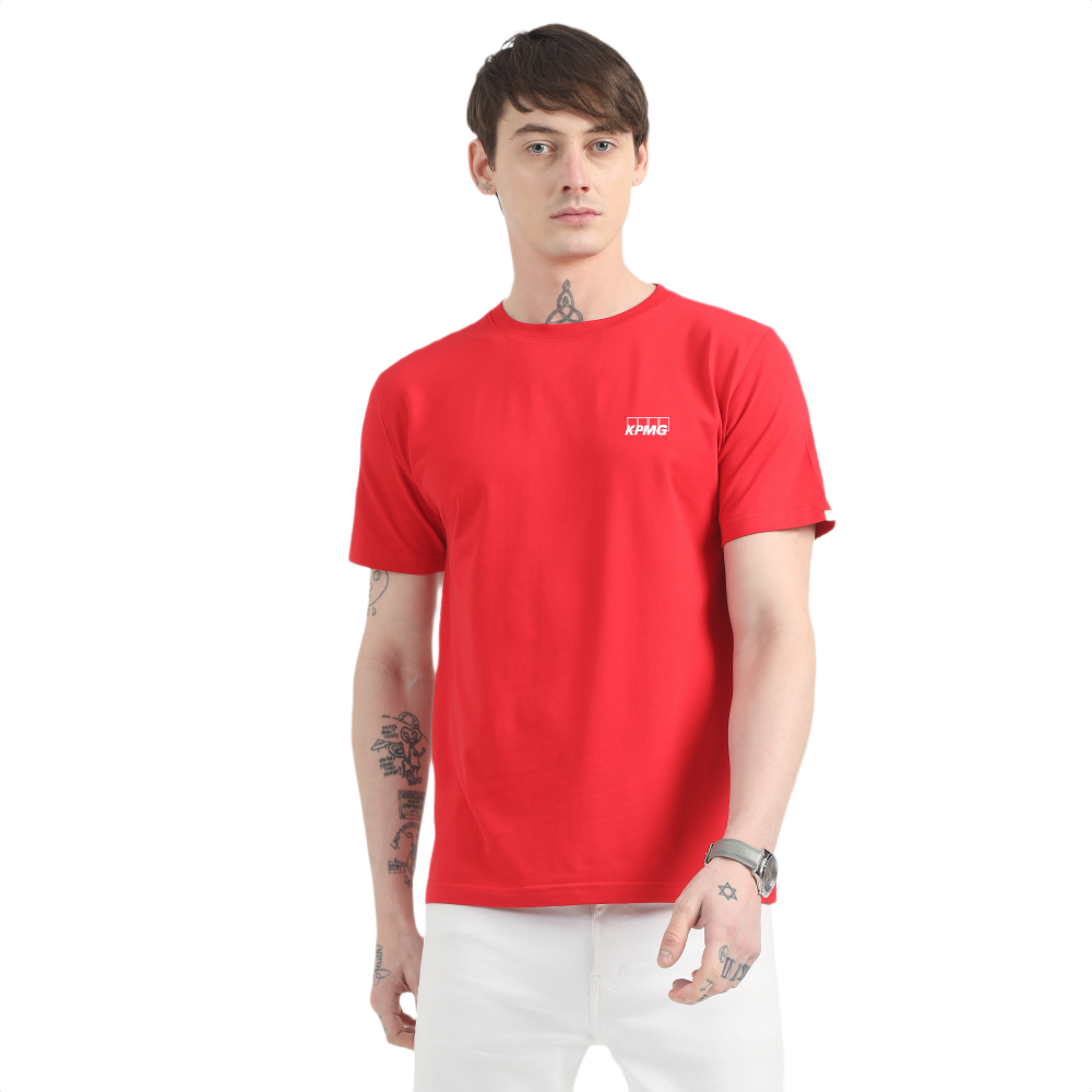 Caslay Sustainable Organic Crew Neck T-Shirt -Red