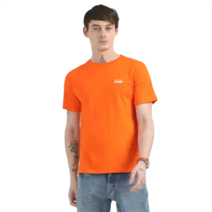 Caslay Sustainable Organic Crew Neck T-Shirt -Orange