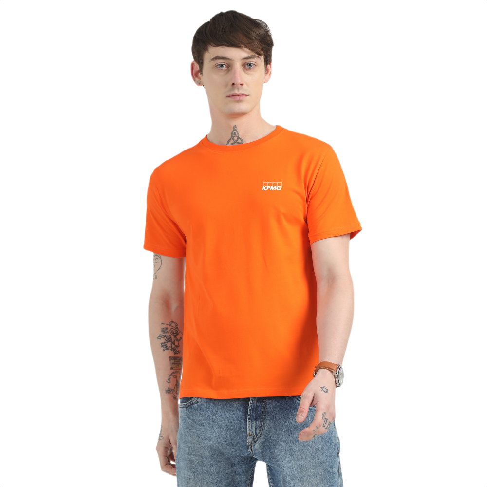 Caslay Sustainable Organic Crew Neck T-Shirt -Orange