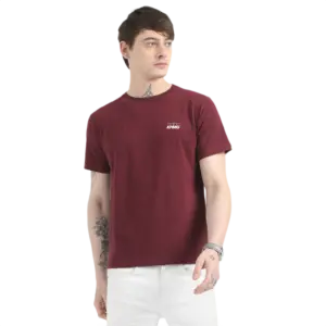 Caslay Sustainable Organic Crew Neck T-Shirt -Maroon
