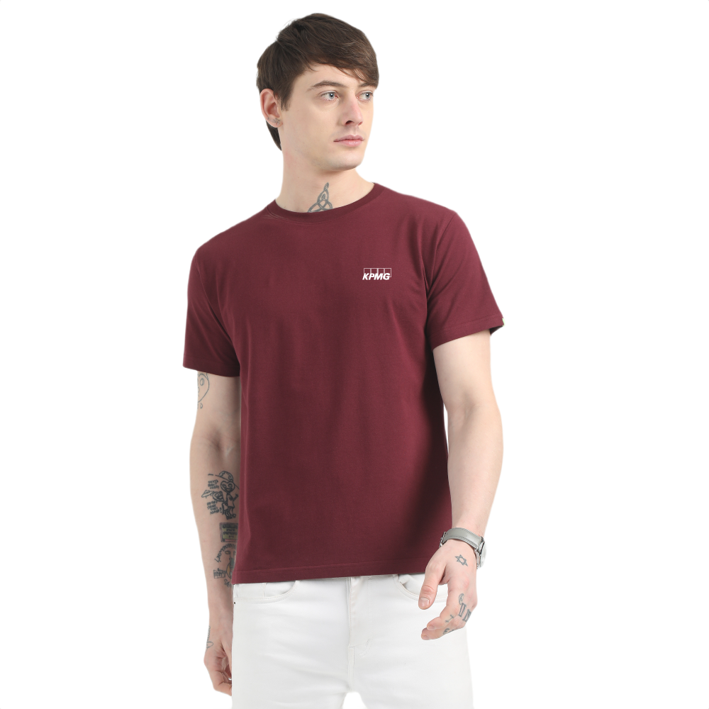 Caslay Sustainable Organic Crew Neck T-Shirt -Maroon