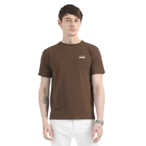 Caslay Sustainable Organic Crew Neck T-Shirt -Chocolate