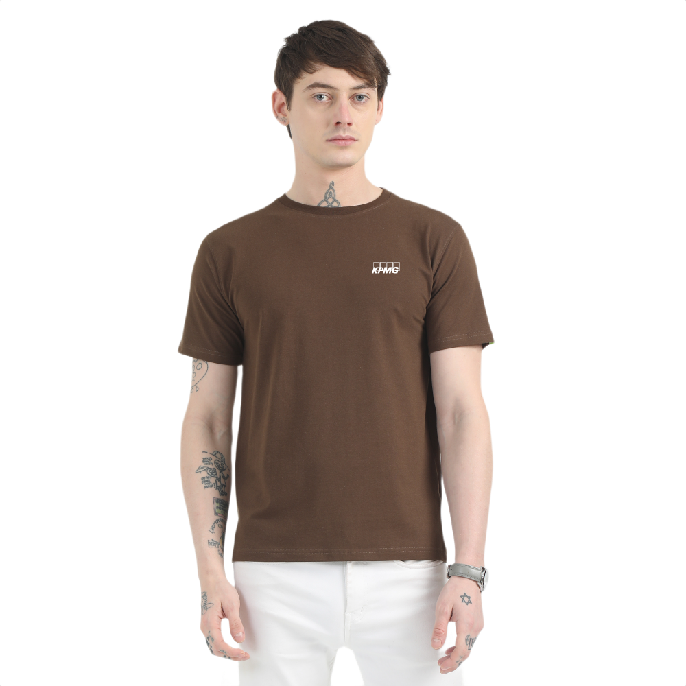Caslay Sustainable Organic Crew Neck T-Shirt -Chocolate