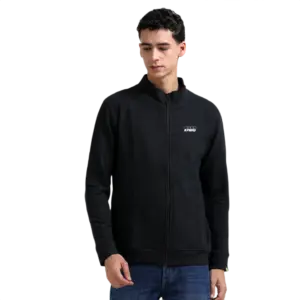 Caslay Sustainable High Neck Jacket-Charcoal Melange