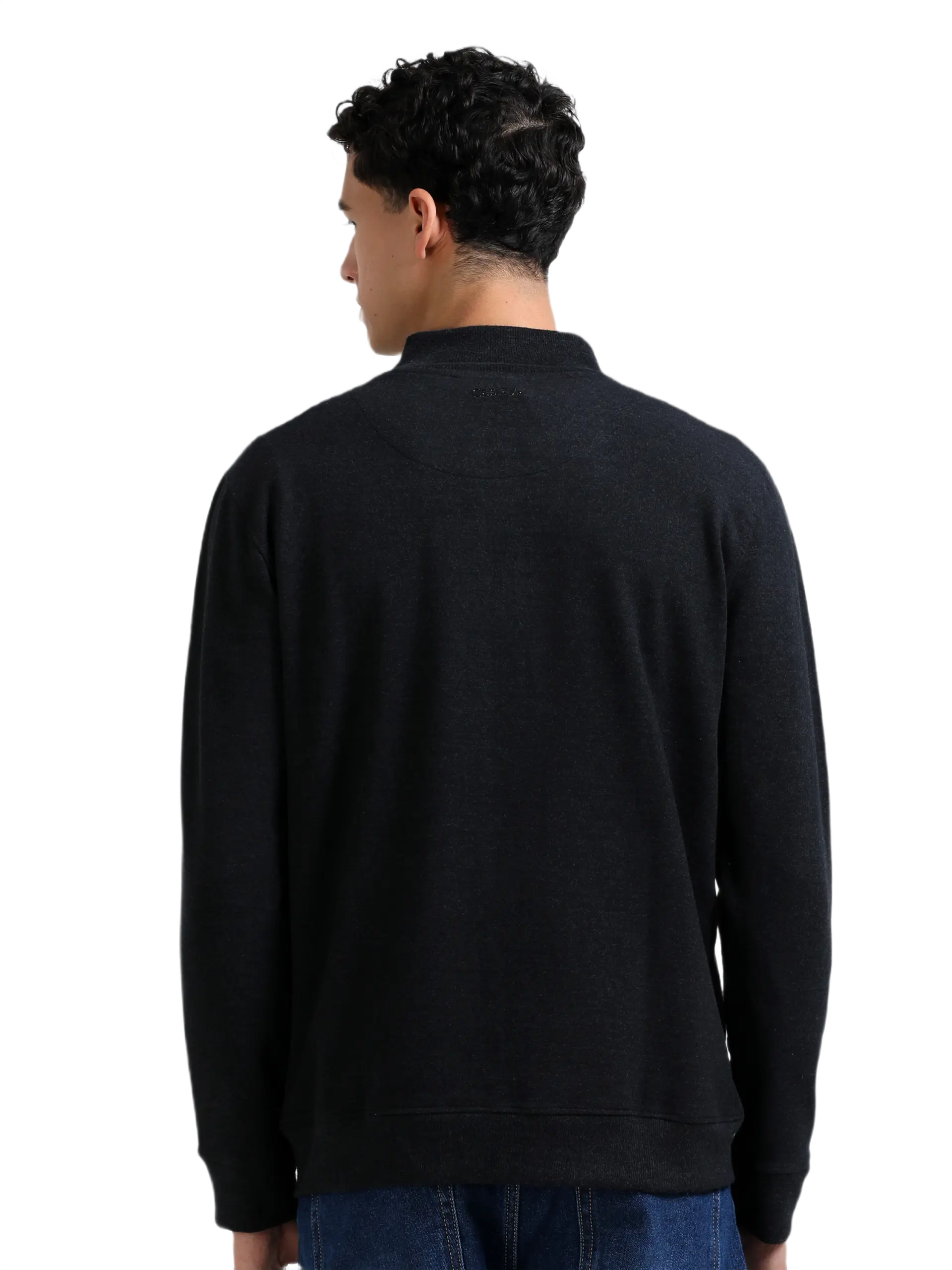 Caslay Sustainable High Neck Jacket-Charcoal Melange - Image 2