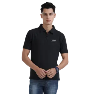 Caslay Sustainable Sweat Polo T Shirt-Charcoal Melange