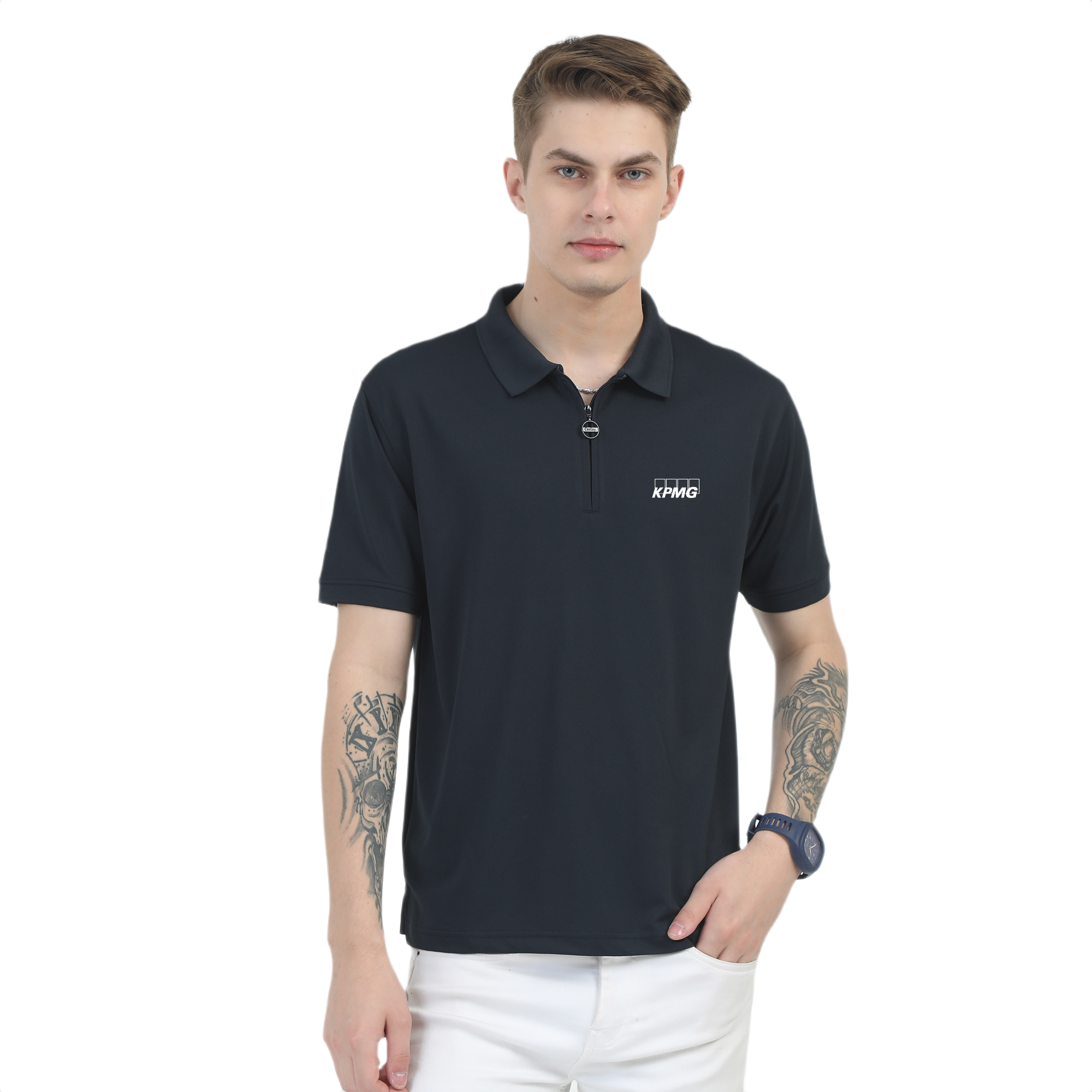 Caslay Sustainable Organic Quick Dry Polo T-Shirt -Elephant Grey