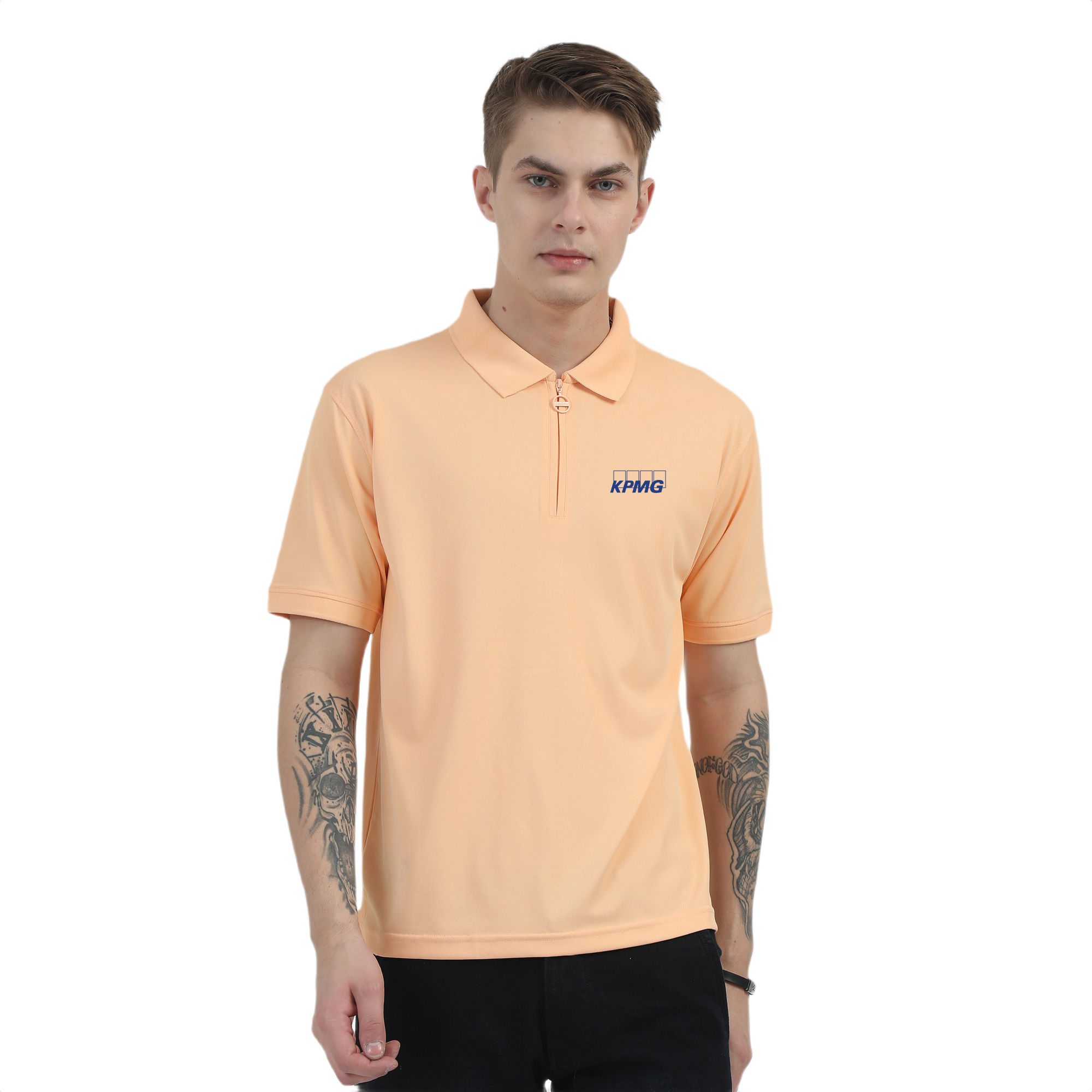 Caslay Sustainable Organic Quick Dry Polo T-Shirt -Peach