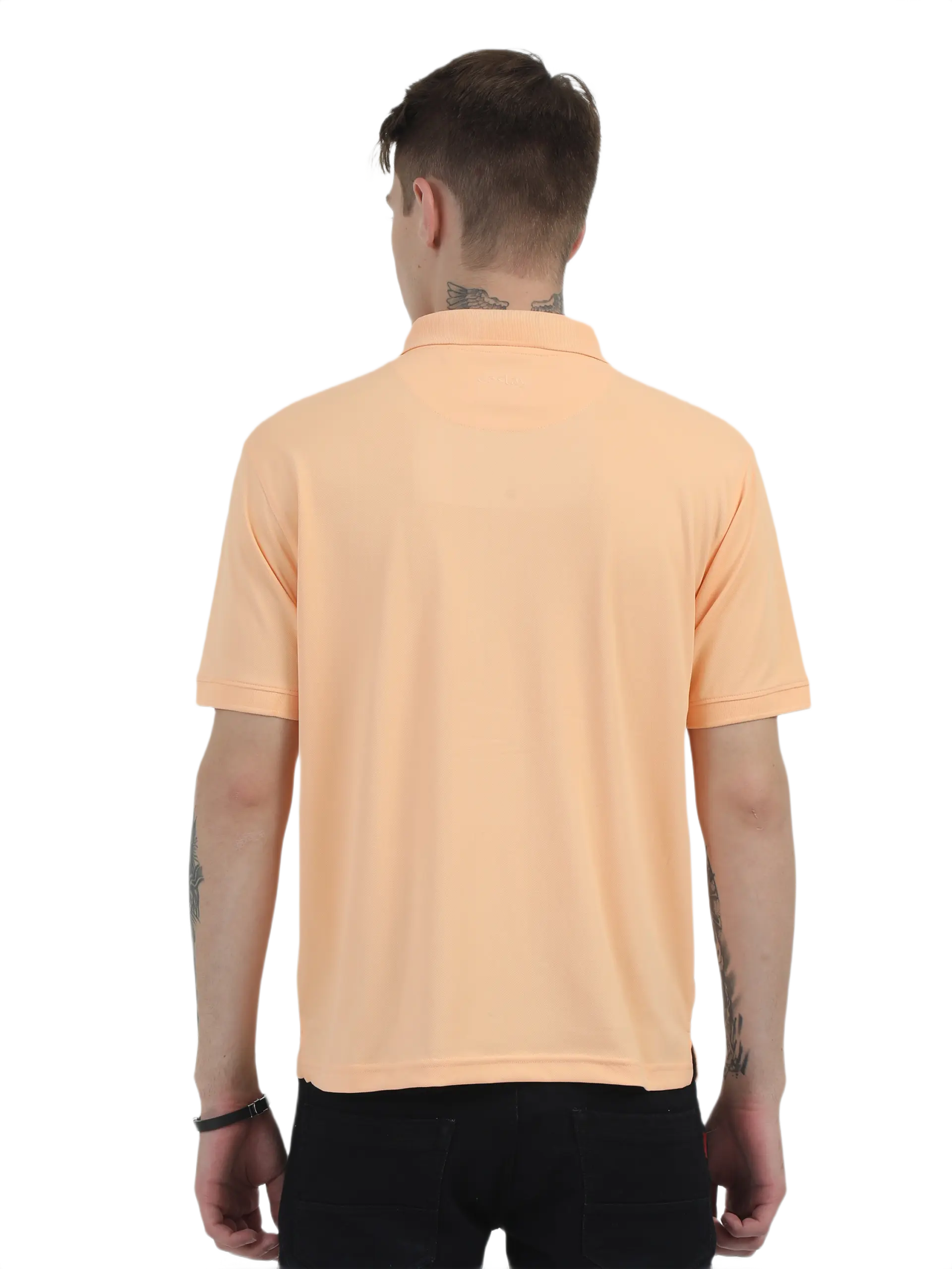 Caslay Sustainable Organic Quick Dry Polo T-Shirt -Peach - Image 2