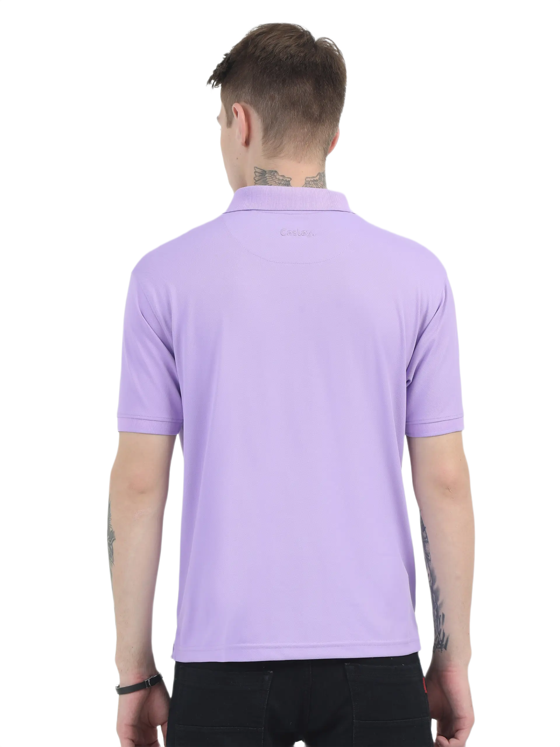 Caslay Sustainable Organic Quick Dry Polo T-Shirt -Lavender - Image 2