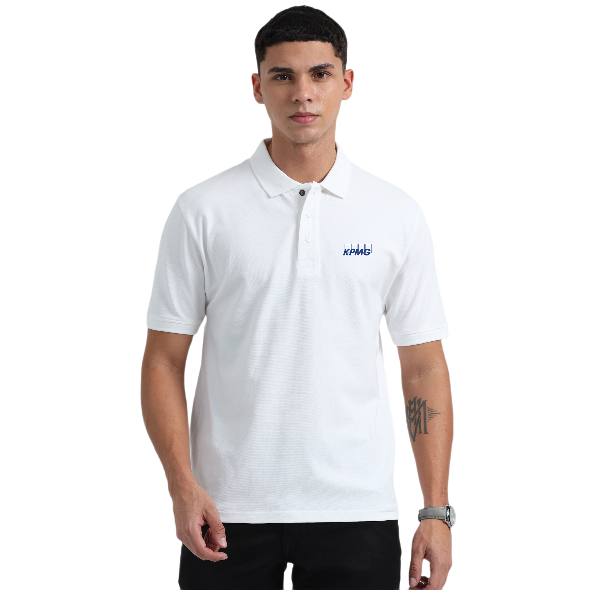 Caslay Sustainable Organic Polo Neck T-Shirt -White