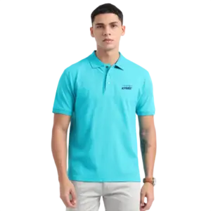 Caslay Sustainable Organic Polo Neck T-Shirt -Teal