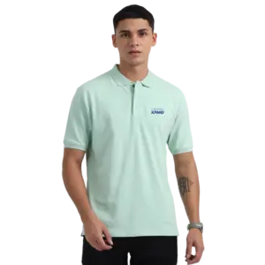 Caslay Sustainable Organic Polo Neck T-Shirt -Jade Green