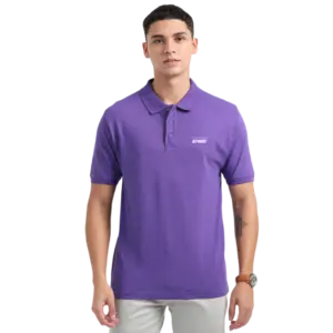 Caslay Sustainable Organic Polo Neck T-Shirt -Prism Violet