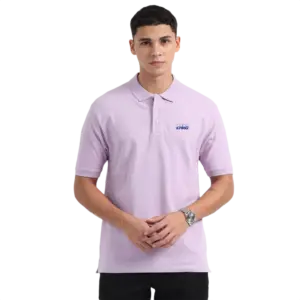 Caslay Sustainable Organic Polo Neck T-Shirt -Lavender