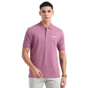 Caslay Sustainable Organic Polo Neck T-Shirt -Purple