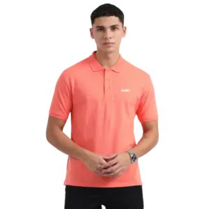 Caslay Sustainable Organic Polo Neck T-Shirt -Coral