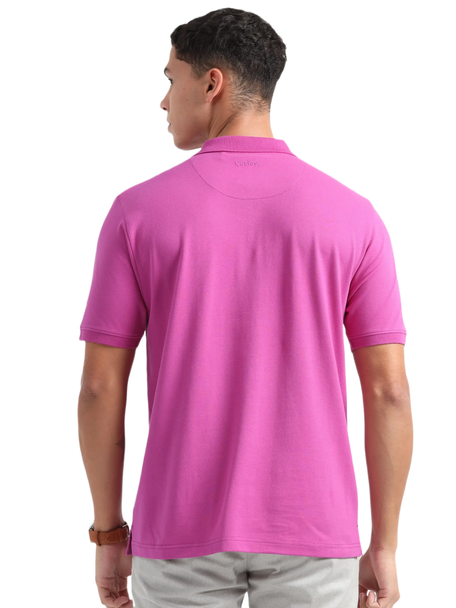 Caslay Sustainable Organic Polo Neck T-Shirt -Willow - Image 2