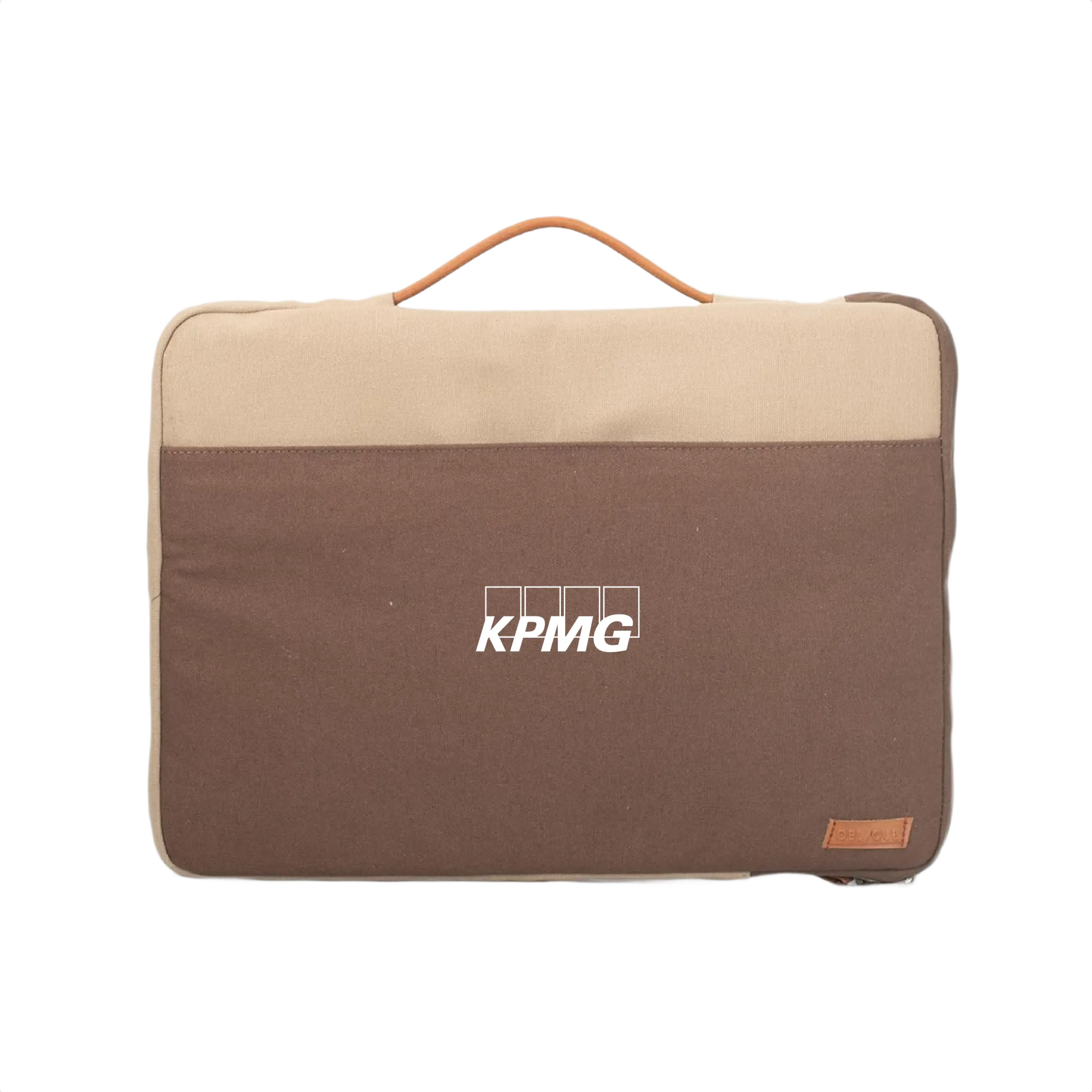 Oblique Skittles Laptop Sleeve-Brown/Beige
