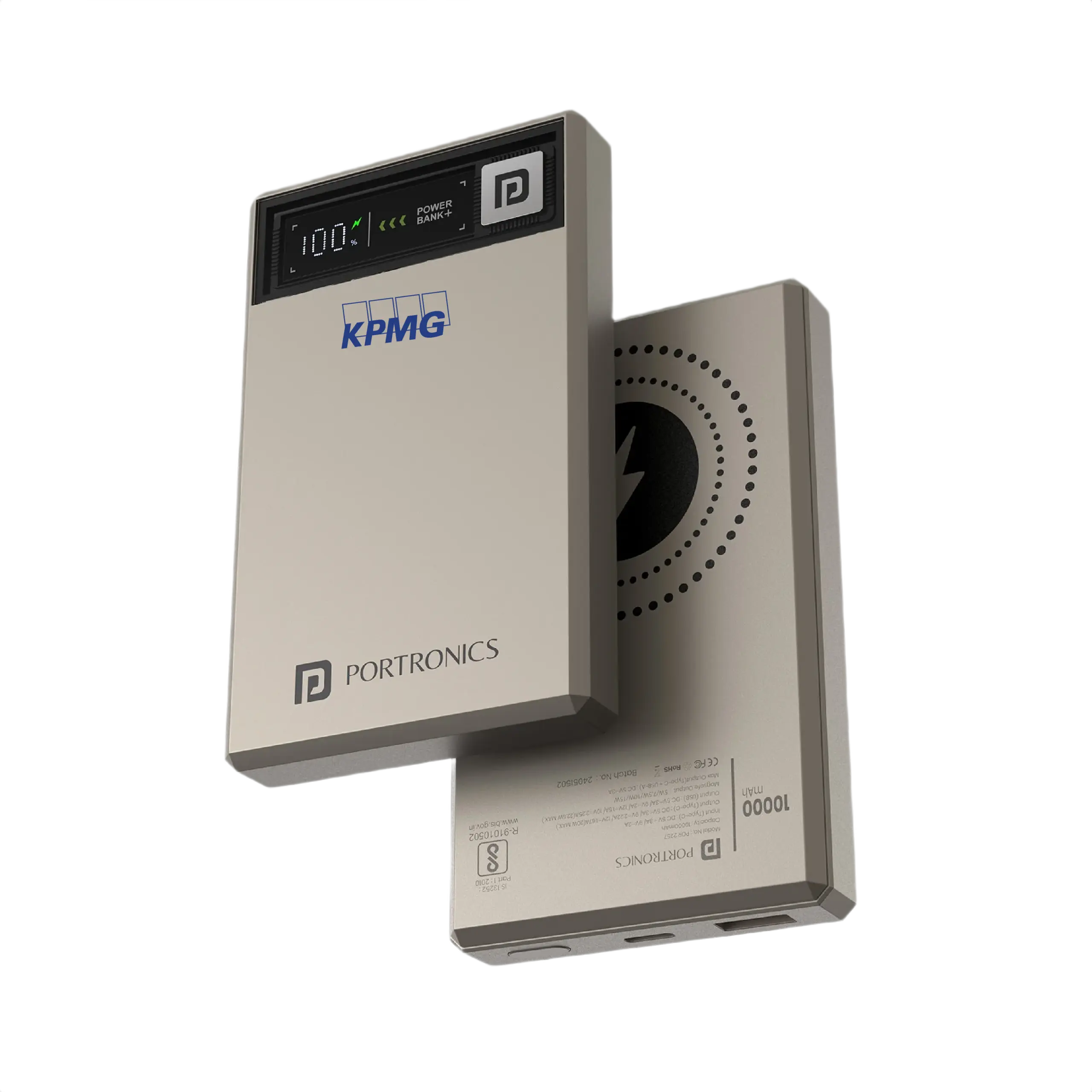 Portronics Luxcell MagClick 10K Power Bank-Beige