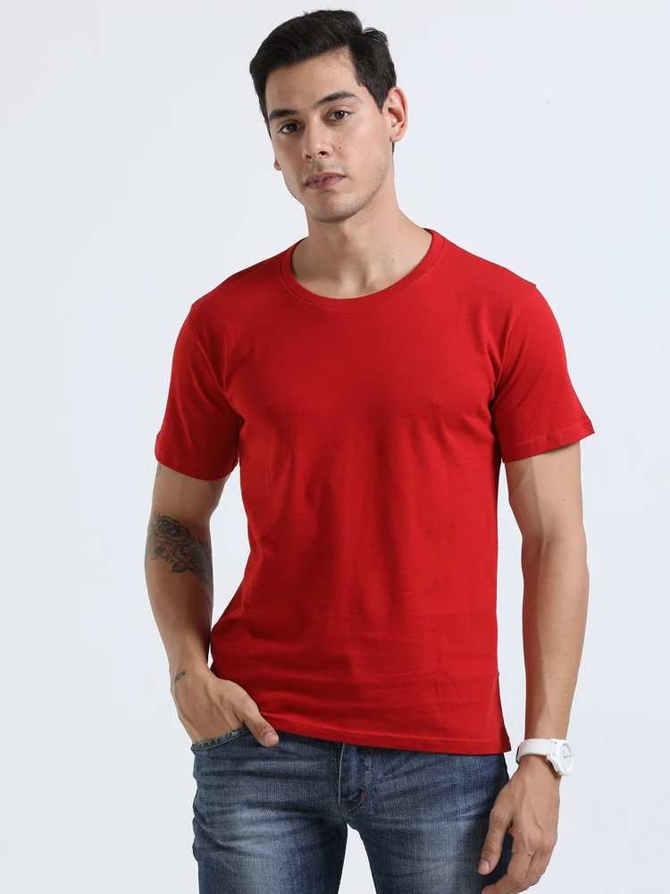 Swiss Military Round Neck T Shirt-Red