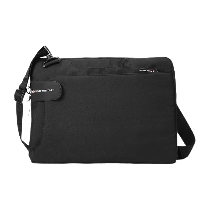 Swiss Military Glide Stylish Design Laptop Sling Bag-Black