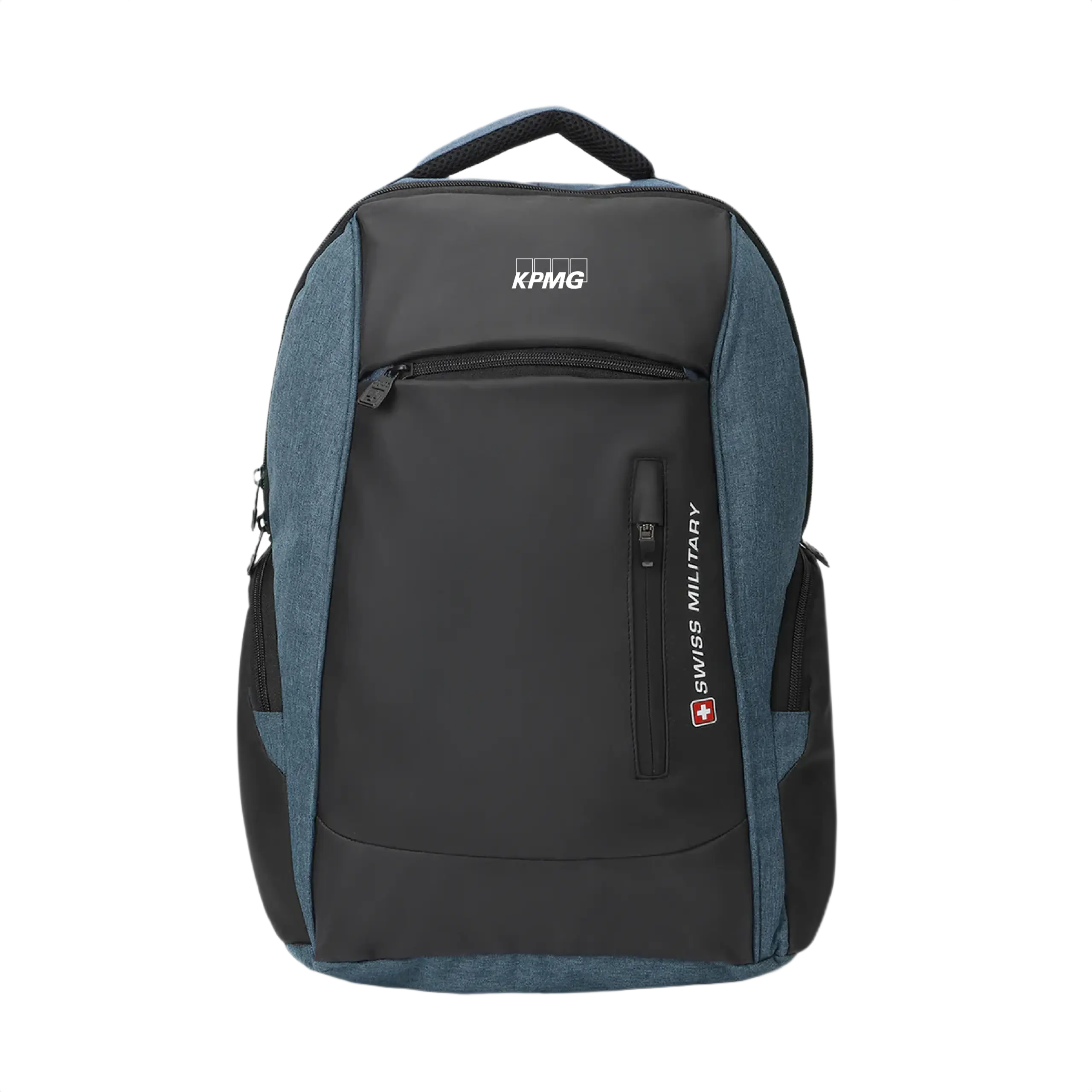 Swiss Military Jackpot Laptop Backpack with Rain Cover-Black/Blue