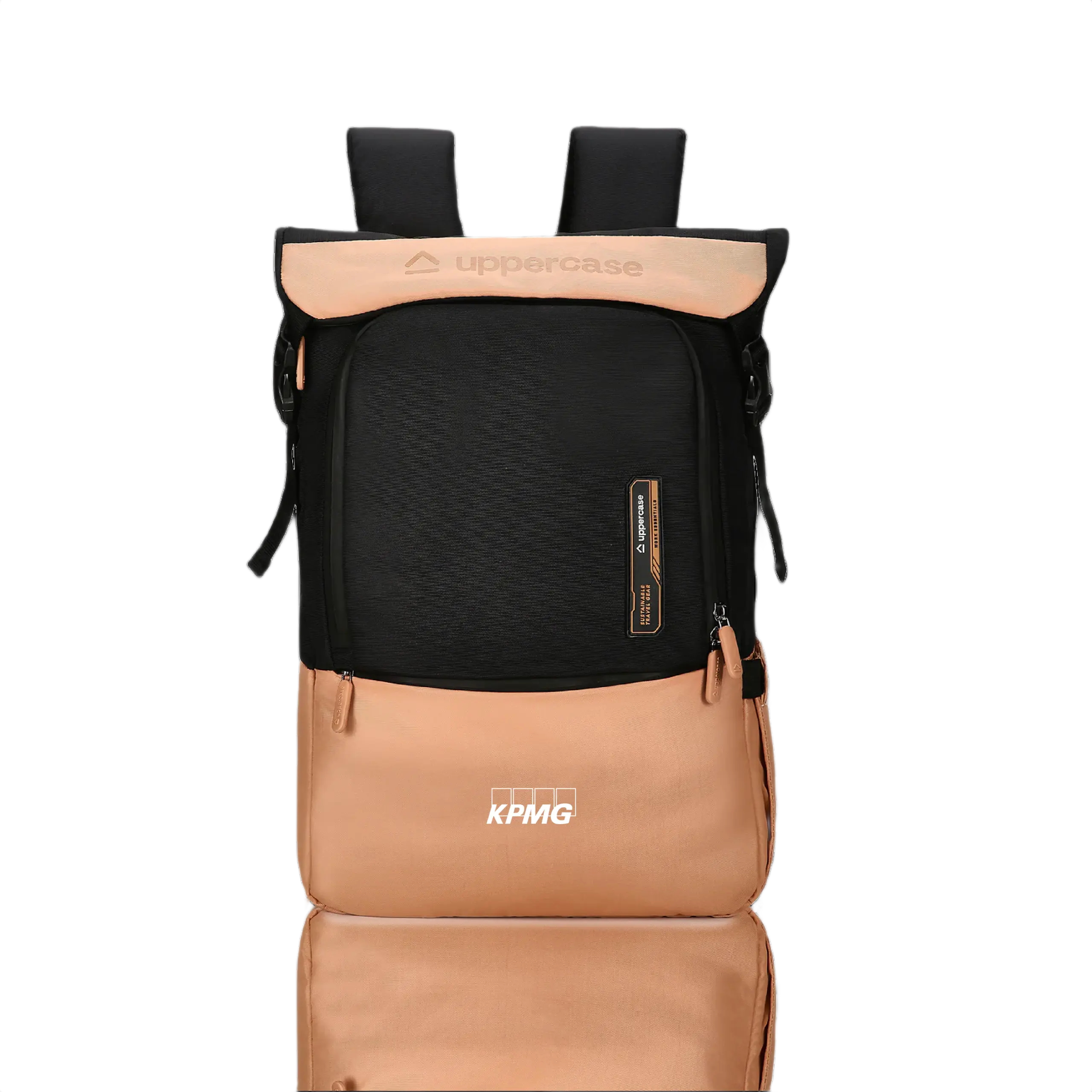 Uppercase Apex Medium Laptop Backpack-Black/Peach