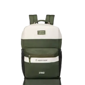 Uppercase Vegan Leather Laptop Backpack-Green