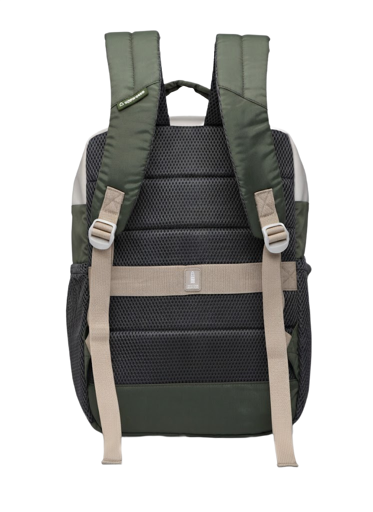 Uppercase Vegan Leather Laptop Backpack-Green - Image 2