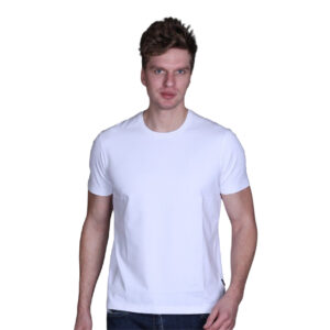 Class Solid Crew Neck T Shirt Fabric Cotton Stretch Fit Regular - White